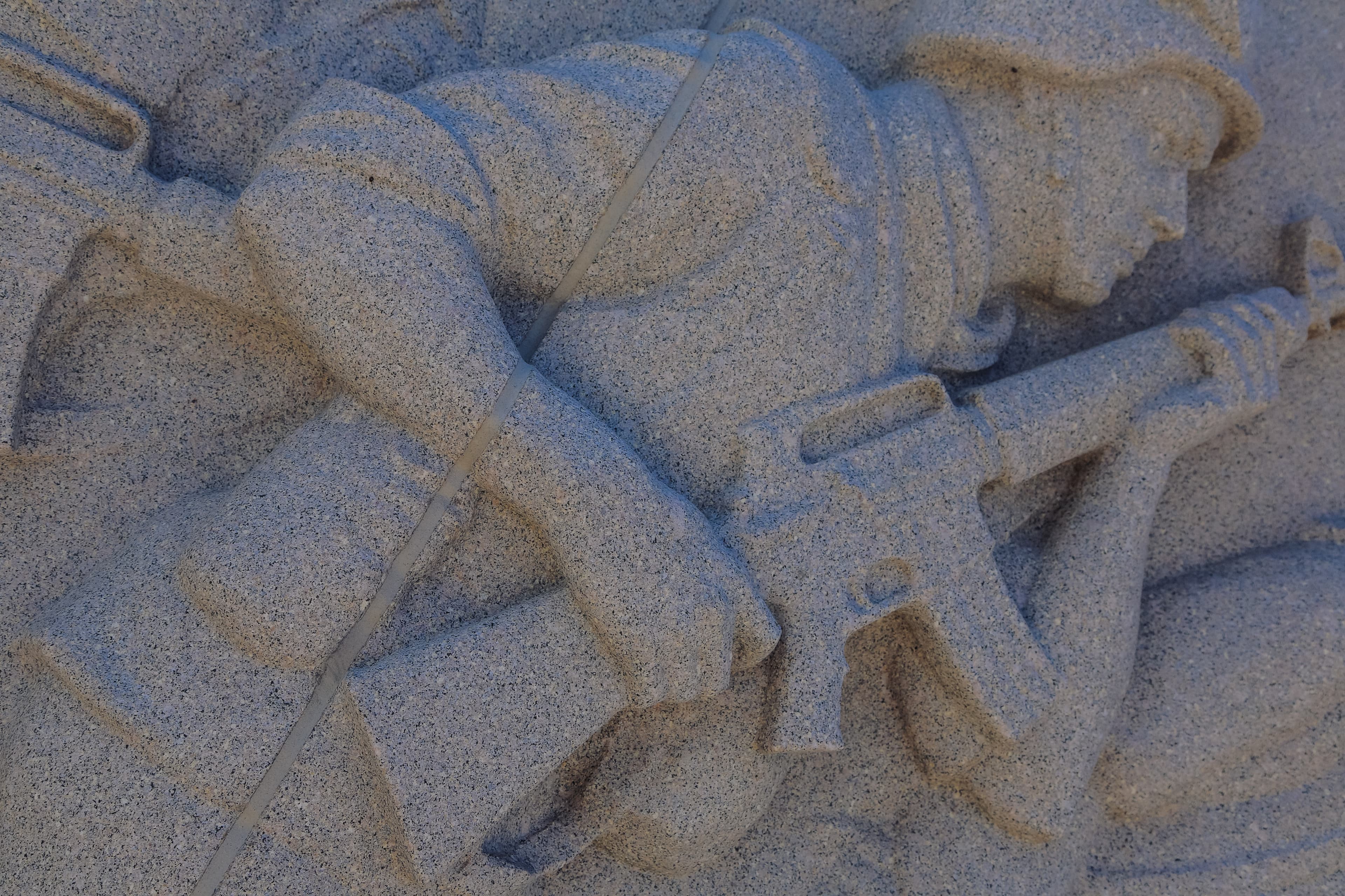 Close up of the infantry bas-reliefs on the storm wall.